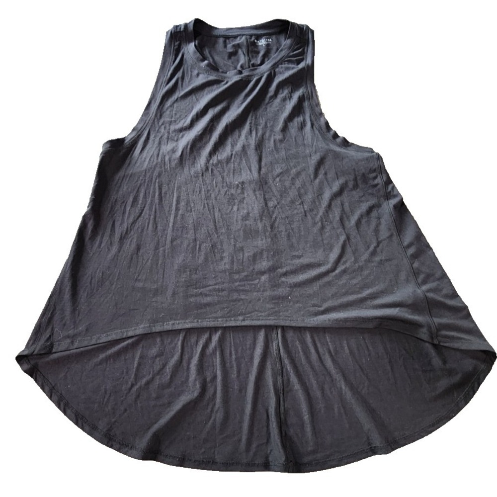 Athleta Womens Black High Low Muscle Tank Top Activewear Size L